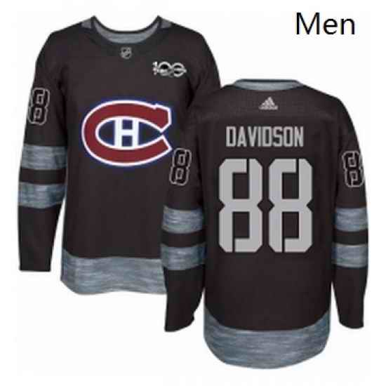 Mens Adidas Montreal Canadiens 88 Brandon Davidson Authentic Black 1917 2017 100th Anniversary NHL Jersey